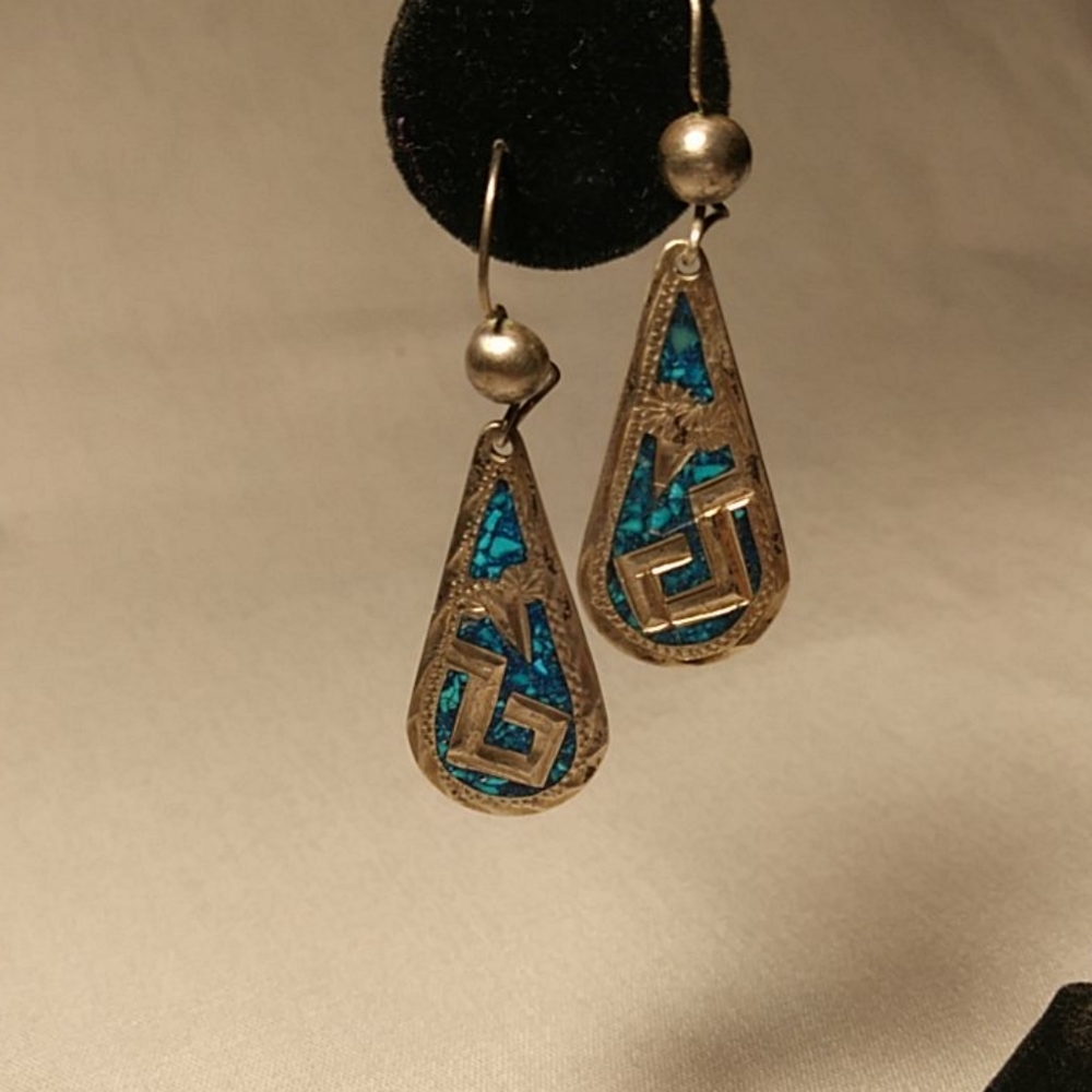 Vintage Art Plat Plata Mexico Sterling Silver Earrings